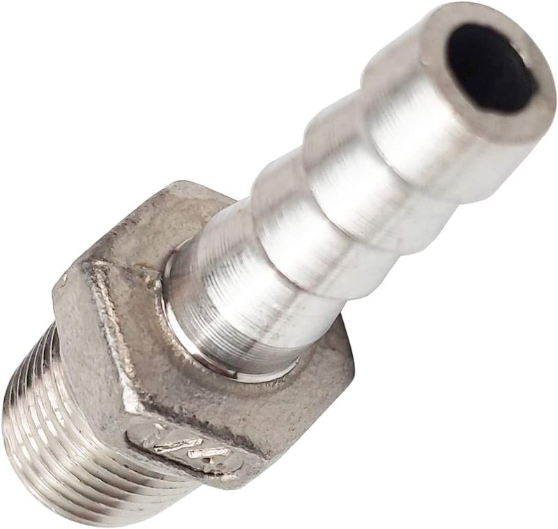 JENSWILL 3/8"(10mm) Hose Barb to 1/4" NPT Male Threaded- Stainless Steel Hose Fitting Connector Adapter Pipe Fitting Pack of 2 - Image 2